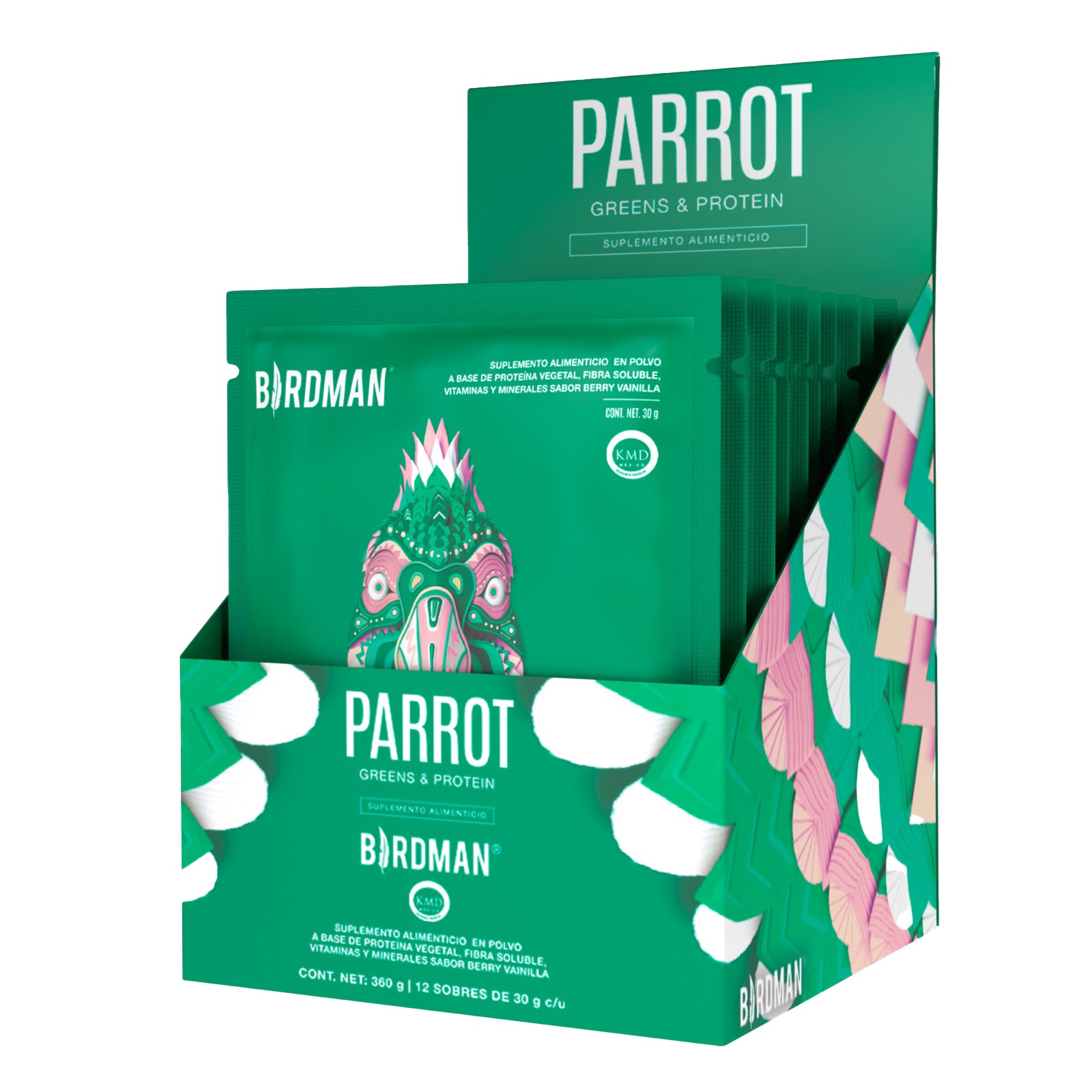 Parrot Greens & Protein Berry Vainilla Multipack 12 s 30 gr Birdman