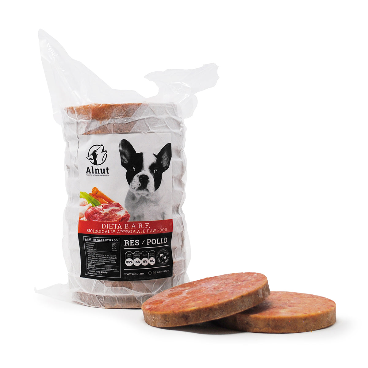 Alimento Perro BARF Res Pollo (14 pz 150 gr) 2.10 kg Alnut