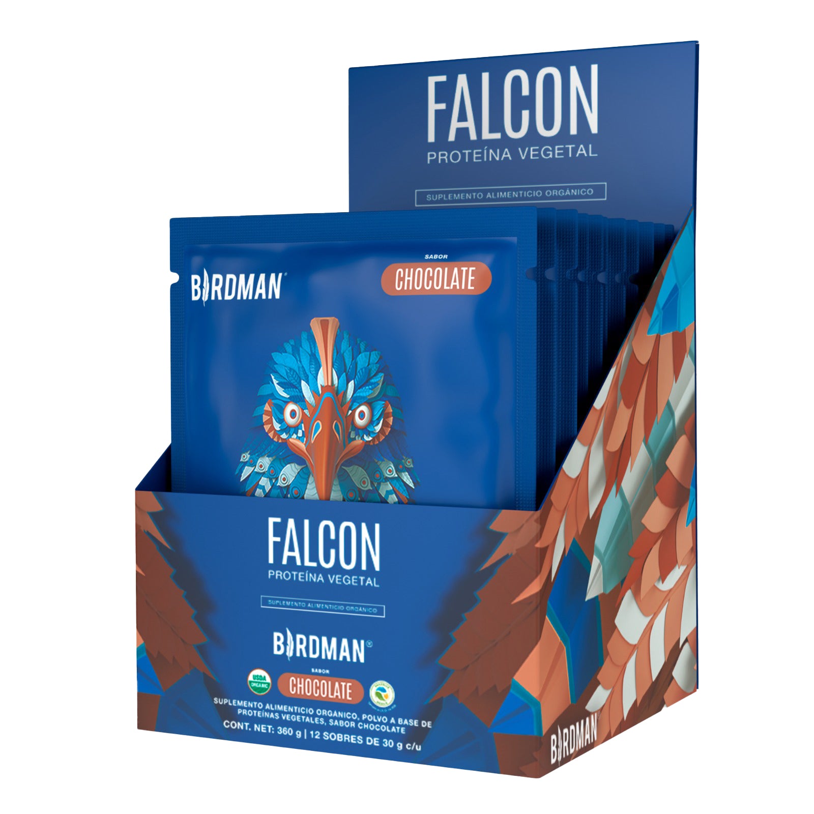 Falcon Proteína Vegetal Chocolate Multipack 12 s 30 g Birdman