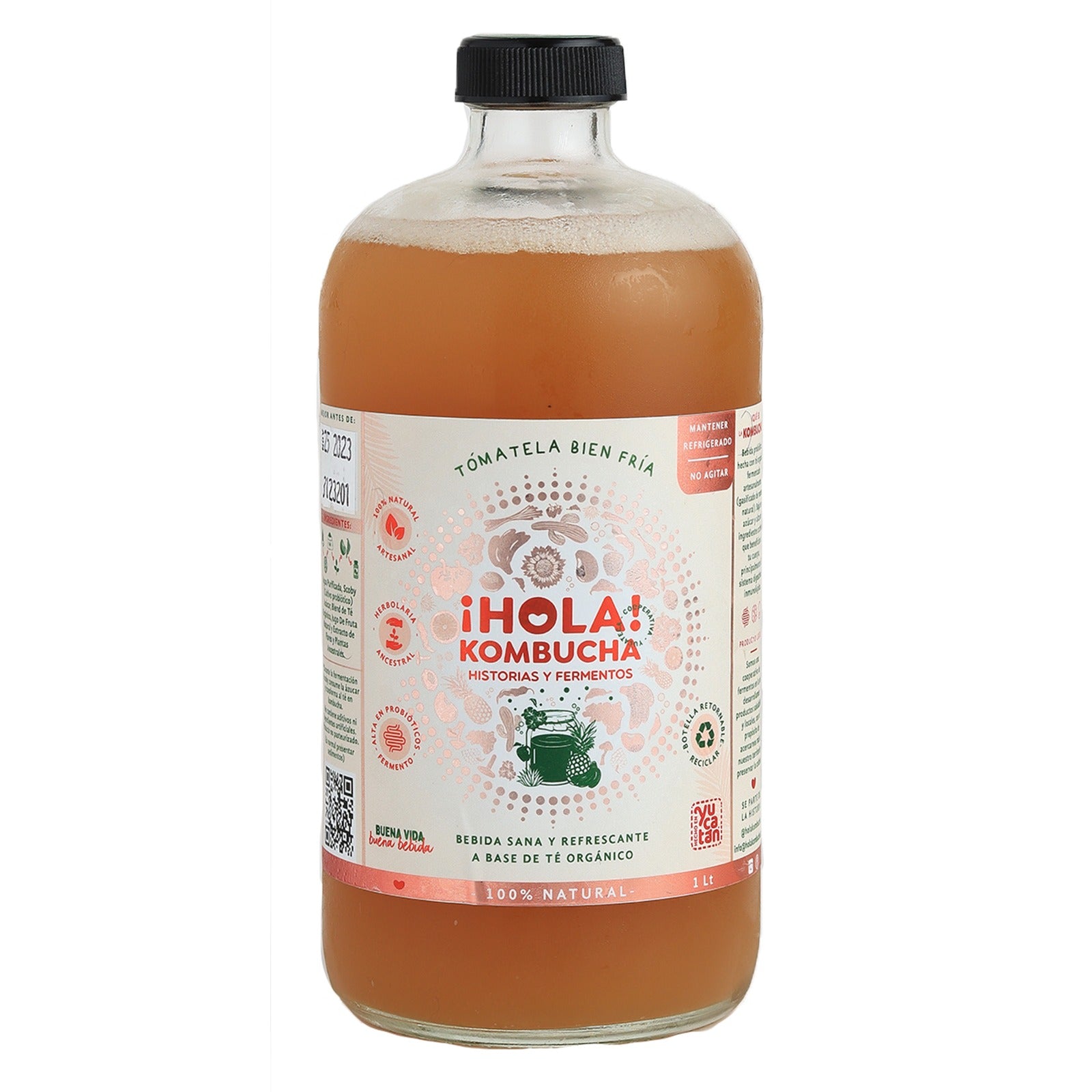 Energía Pura: Naranja Zanahoria Cúrcuma 1 L Hola Kombucha